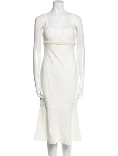 Pre-owned Likely Square Neckline Midi Length Dress W/ Tags In White