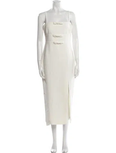 Pre-owned Likely Square Neckline Midi Length Dress In White