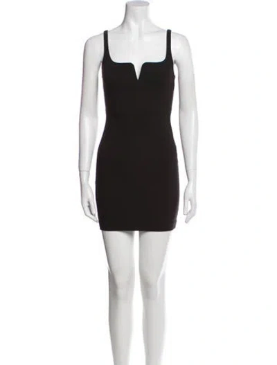 Pre-owned Likely Square Neckline Mini Dress In Black