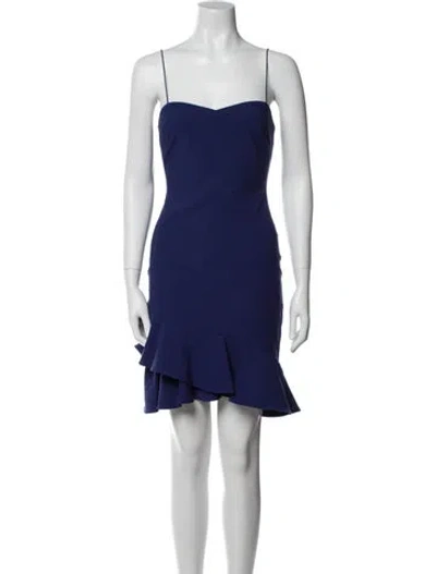 Pre-owned Likely Square Neckline Mini Dress In Blue