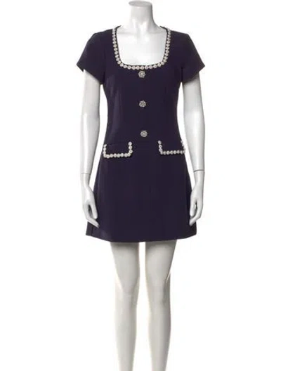 Pre-owned Likely Square Neckline Mini Dress In Blue
