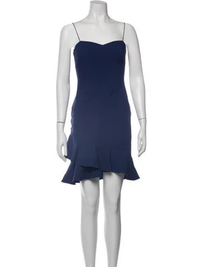 Pre-owned Likely Square Neckline Mini Dress In Blue