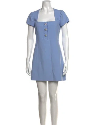 Pre-owned Likely Square Neckline Mini Dress In Blue