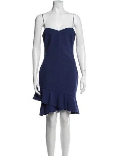 Pre-owned Likely Square Neckline Mini Dress In Blue