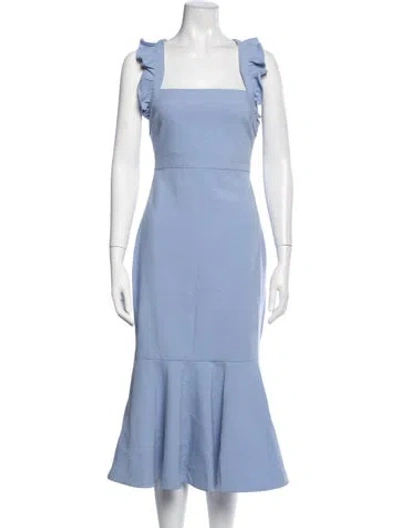 Pre-owned Likely Square Neckline Mini Dress In Blue