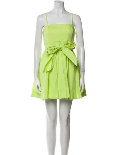 Pre-owned Likely Square Neckline Mini Dress In Green