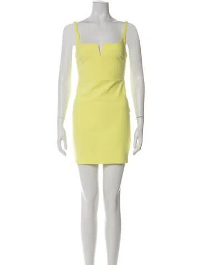 Pre-owned Likely Square Neckline Mini Dress In Green