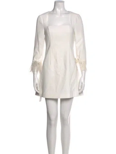 Pre-owned Likely Square Neckline Mini Dress In Neutral