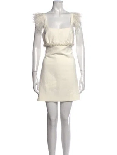 Pre-owned Likely Square Neckline Mini Dress In Neutrals