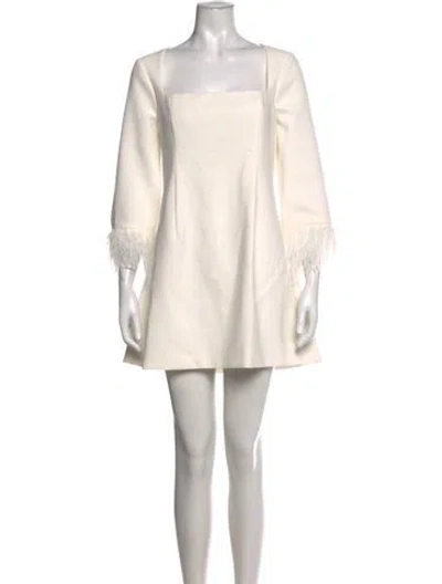 Pre-owned Likely Square Neckline Mini Dress In Neutrals