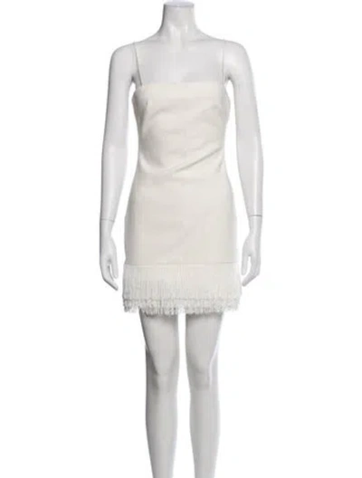 Pre-owned Likely Square Neckline Mini Dress In Neutrals