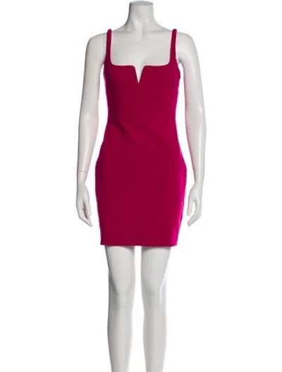 Pre-owned Likely Square Neckline Mini Dress In Pink
