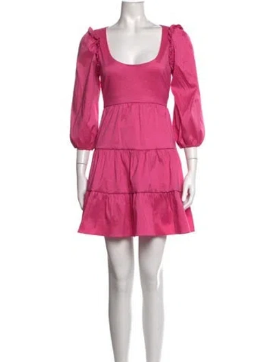 Pre-owned Likely Square Neckline Mini Dress In Pink