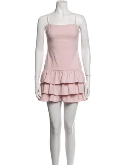 Pre-owned Likely Square Neckline Mini Dress In Pink
