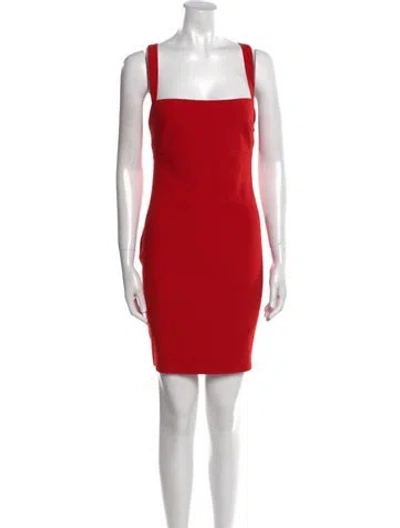 Pre-owned Likely Square Neckline Mini Dress In Red