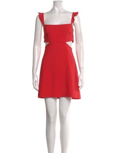 Pre-owned Likely Square Neckline Mini Dress In Red