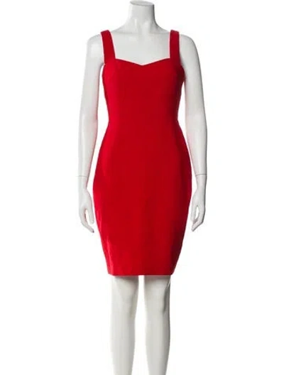 Pre-owned Likely Square Neckline Mini Dress In Red