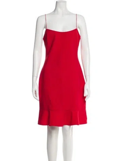 Pre-owned Likely Square Neckline Mini Dress In Red