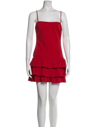 Pre-owned Likely Square Neckline Mini Dress In Red