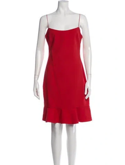 Pre-owned Likely Square Neckline Mini Dress In Red