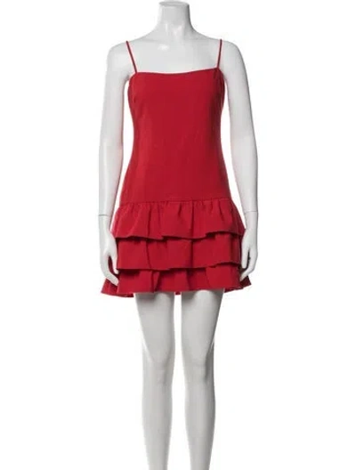 Pre-owned Likely Square Neckline Mini Dress In Red