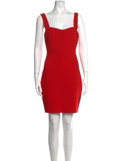 Pre-owned Likely Square Neckline Mini Dress In Red