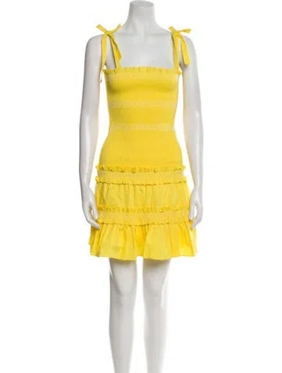 Pre-owned Likely Square Neckline Mini Dress W/ Tags In Yellow