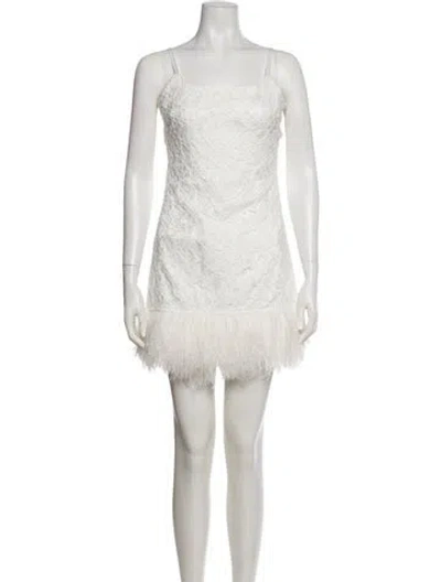 Pre-owned Likely Square Neckline Mini Dress In White