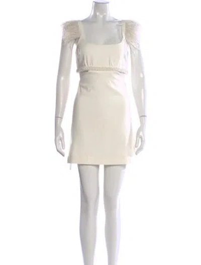 Pre-owned Likely Square Neckline Mini Dress In White