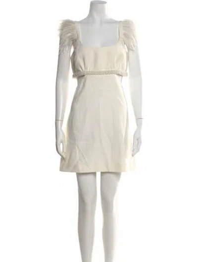Pre-owned Likely Square Neckline Mini Dress In White