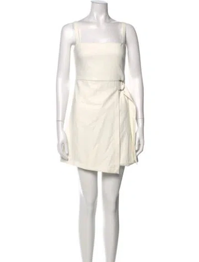 Pre-owned Likely Square Neckline Mini Dress In White