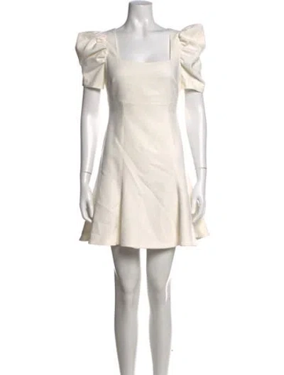 Pre-owned Likely Square Neckline Mini Dress In White