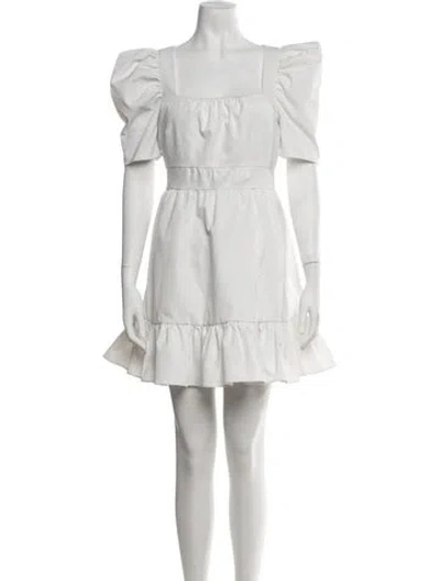 Pre-owned Likely Square Neckline Mini Dress In White