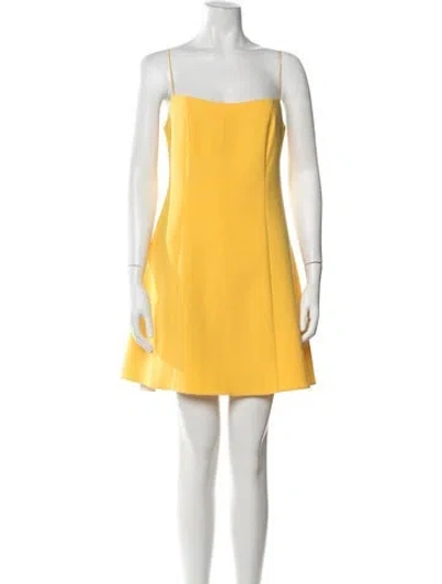 Pre-owned Likely Square Neckline Mini Dress In Yellow