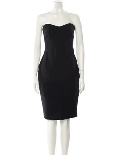 Pre-owned Likely Strapless Knee-length Dress In Black