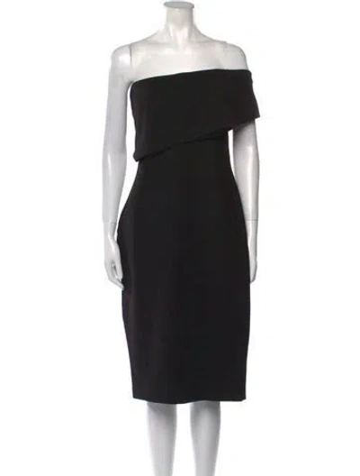 Pre-owned Likely Strapless Knee-length Dress In Black