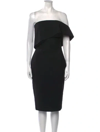 Pre-owned Likely Strapless Knee-length Dress In Black