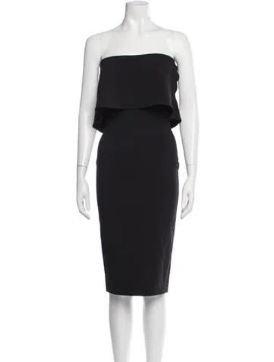 Pre-owned Likely Strapless Knee-length Dress In Black