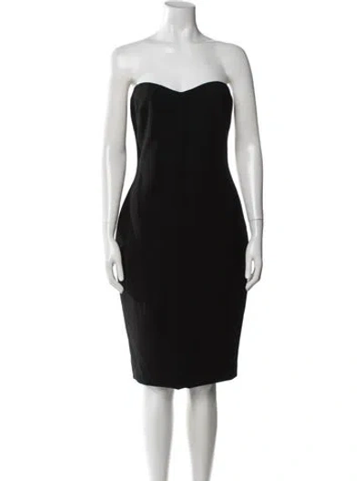 Pre-owned Likely Strapless Knee-length Dress In Black