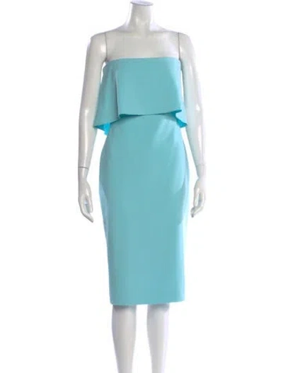 Pre-owned Likely Strapless Knee-length Dress In Blue