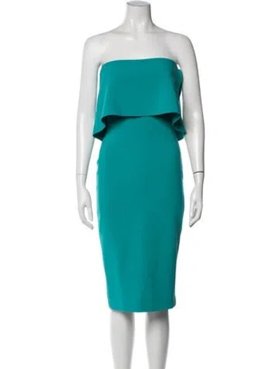 Pre-owned Likely Strapless Knee-length Dress In Green
