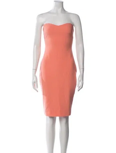 Pre-owned Likely Strapless Knee-length Dress In Orange