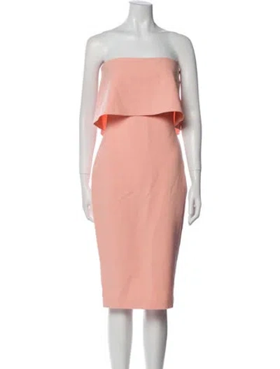 Pre-owned Likely Strapless Knee-length Dress In Pink
