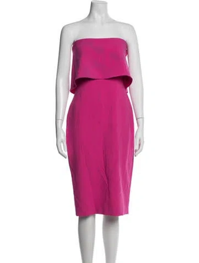 Pre-owned Likely Strapless Knee-length Dress In Pink