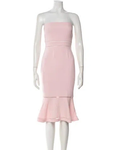 Pre-owned Likely Strapless Knee-length Dress In Pink