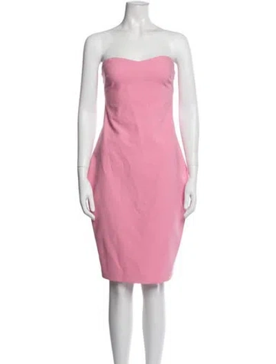 Pre-owned Likely Strapless Knee-length Dress In Pink