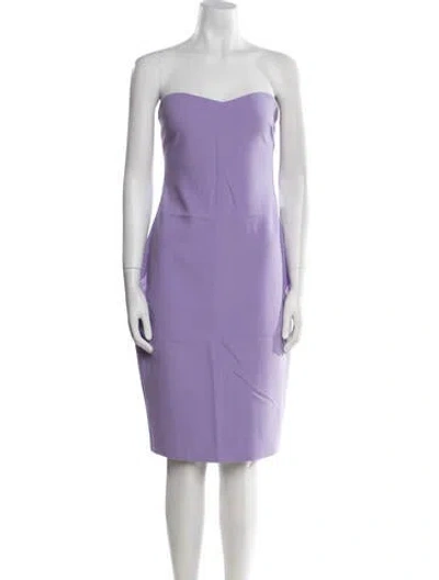 Pre-owned Likely Strapless Knee-length Dress In Purple