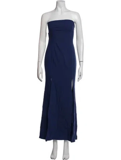 Pre-owned Likely Strapless Long Dress In Blue