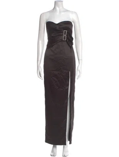 Pre-owned Likely Strapless Long Dress In Brown