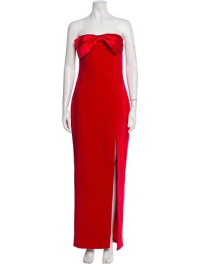 Pre-owned Likely Strapless Long Dress In Red